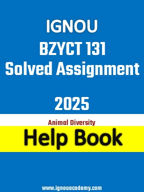 IGNOU BZYCT 131 Solved Assignment 2025